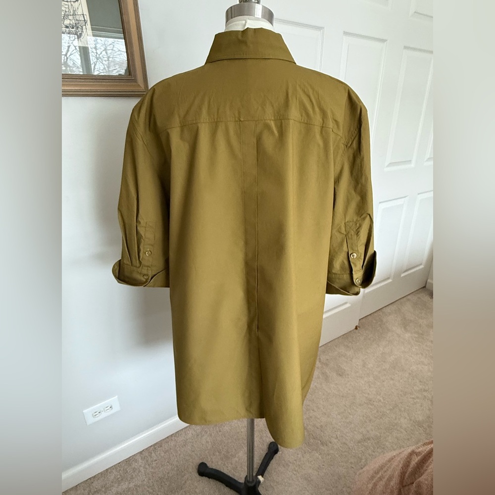 CARLA ROCKMORE Olive Tuxedo Shirt - Picture 2 of 8